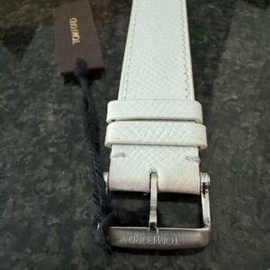 - Tom Ford White Leather Watch Strap 21’